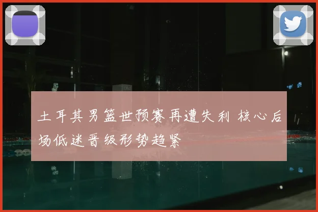 土耳其男篮世预赛再遭失利 核心后场低迷晋级形势趋紧